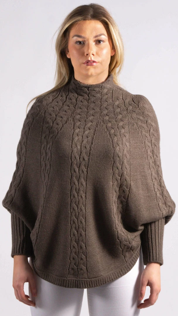 Bubu Charcoal Knitted High Neck Poncho 5 Bubu Charcoal Knitted High Neck Poncho