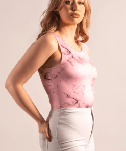 Bubu Pink Tie Die Slinky Bodysuit