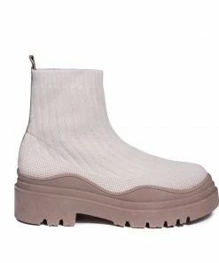 Bubu Beige Wave Sock Boot Shoes