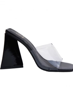 Bubu Black Patent Perspex Mule