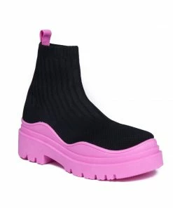 Bubu Black Wave Sock Boot Shoes