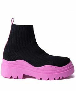 Bubu Black Wave Sock Boot Shoes
