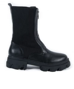 Bubu Black Zip Up Sock Boot Shoes