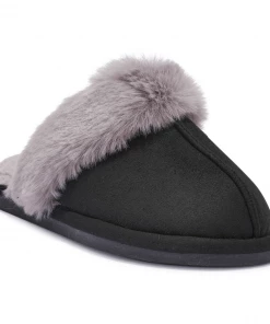 Bubu Fluffy Black Slipper