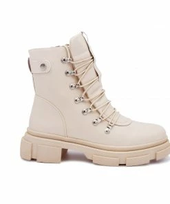 Bubu Shoes Nude Lace Up Boot