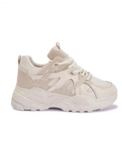 Bubu Shoes Nude Panel Lace Up Trainer