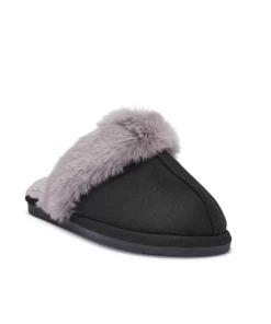 Bubu Fluffy Black Slipper