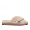 Bubu Shoes Fluffy Cross Slipper Beige 2 Bubu Shoes Fluffy Cross Slipper Beige