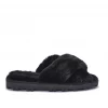 Bubu Fluffy Cross Slipper Black
