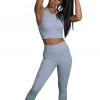 Bubu Grey Gym Legging With Matching Crop Gymwear & Joggers