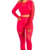 Bubu Gym Leggings - Pink High Waisted With Crop Top