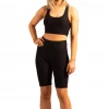 Bubu Sports Bra And Shorts Co-ord Black Gymwear & Joggers 1 Bubu Sports Bra And Shorts Co-ord Black Gymwear & Joggers