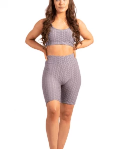 Bubu Gymwear & Joggers Sports Bra And Shorts Co-ord Grey