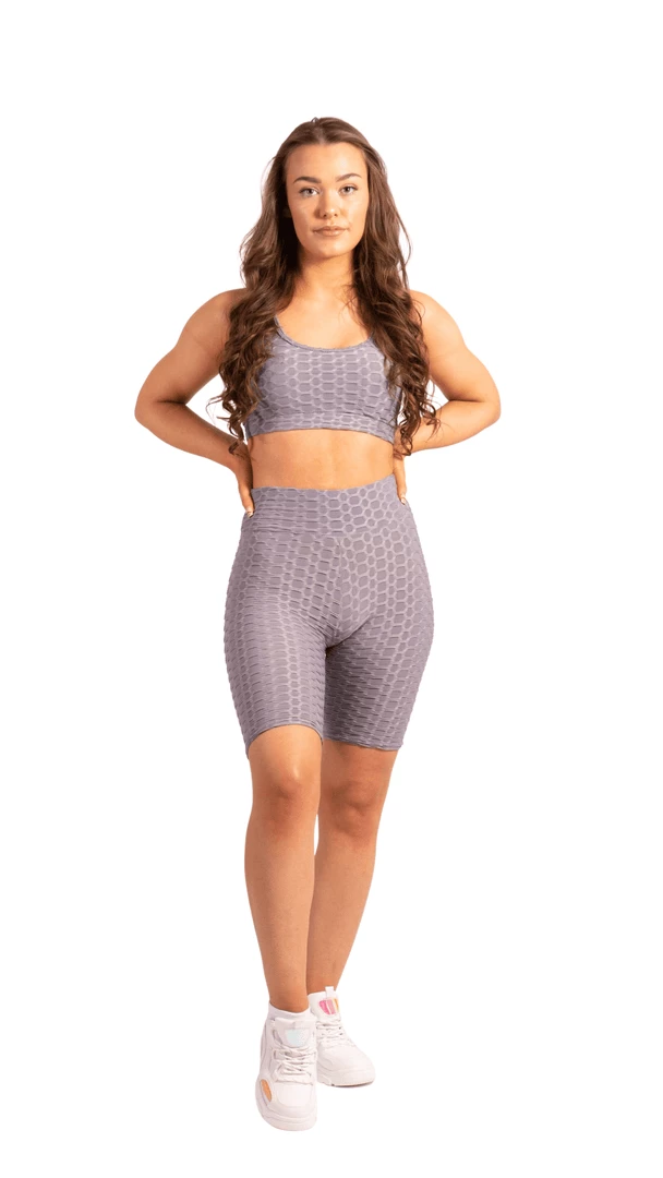 Bubu Gymwear & Joggers Sports Bra And Shorts Co-ord Grey 3 Bubu Gymwear & Joggers Sports Bra And Shorts Co-ord Grey