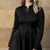 Bubu Clothing Satin Long Sleeved Swing Dress 2 Bubu Clothing Satin Long Sleeved Swing Dress