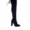 Bubu Black Suede Knee High Boots Shoes