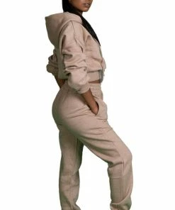 Bubu Tracksuit Jogger With Cropped Style Hoodie Beige 9 Bubu Tracksuit Jogger With Cropped Style Hoodie Beige