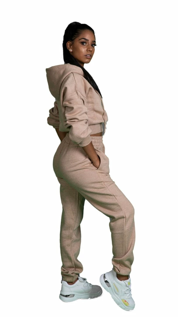 Bubu Tracksuit Jogger With Cropped Style Hoodie Beige 6 Bubu Tracksuit Jogger With Cropped Style Hoodie Beige