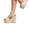 Bubu Shoes Nude Pink PU Strap Wedges