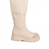 Bubu Cream PU Chunky Tab Boot Boots