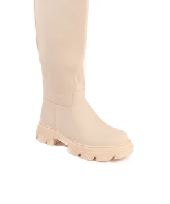 Bubu Shoes Cream PU Wellie Style Boot