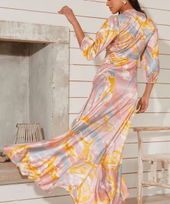 Chi Chi London Tie Dye Front Dip Hem Dress