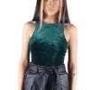 Bubu Tops Green Velvet Bodysuit